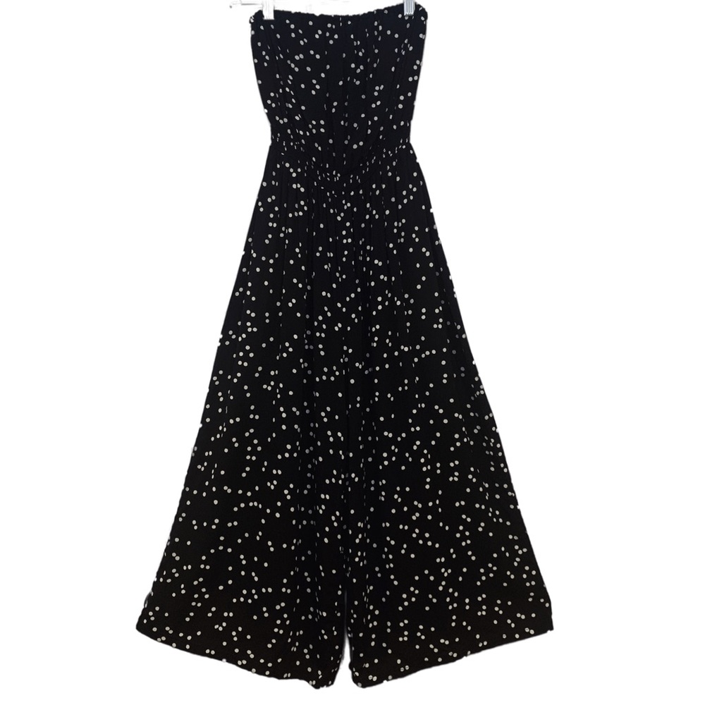 Jackson Jumpsuit Silence Noise UO Sz S Women Polka Dot Black White Strapless
